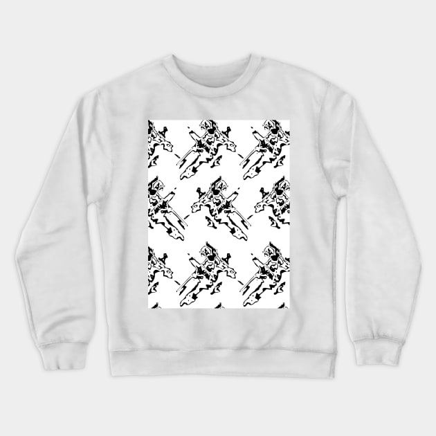 White background with black abstraction, cross, grunge Crewneck Sweatshirt by grafinya